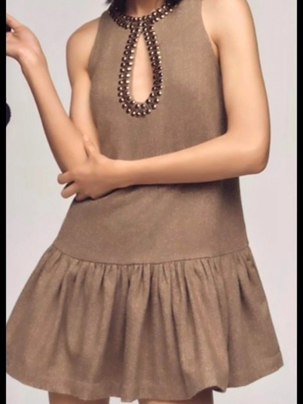 NWT Anthropologie Tweed Mini Dress in Brown Size Large NWT